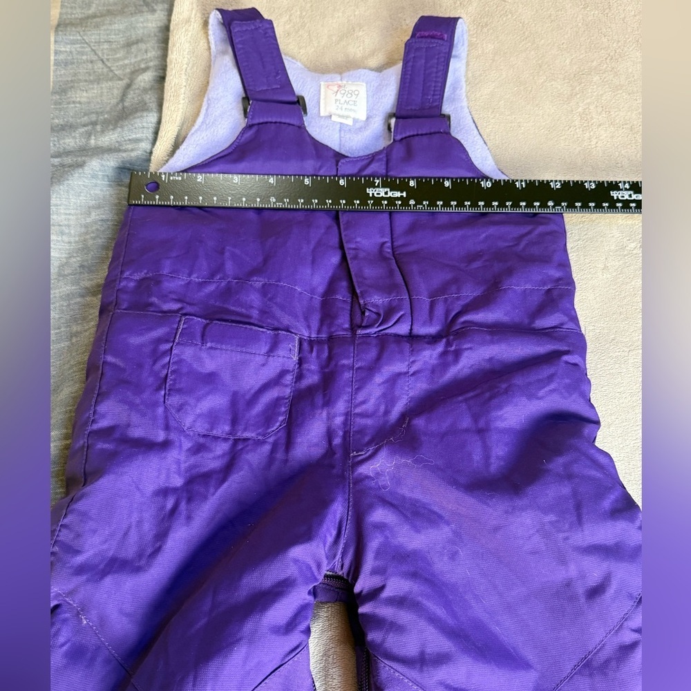 1989 Place Kids Purple Quilted Snow Bib Ski Pants Size 24M - Picture 7 of 11